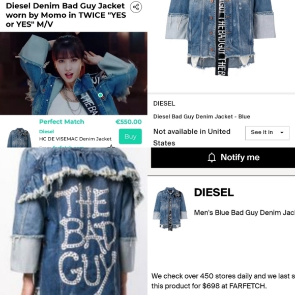 Coats | Diesel Denim Jacket The Bad Guy 
